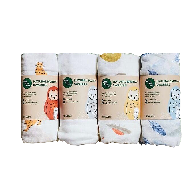 Natural Bamboo Muslin Swaddle (Pack of 4)